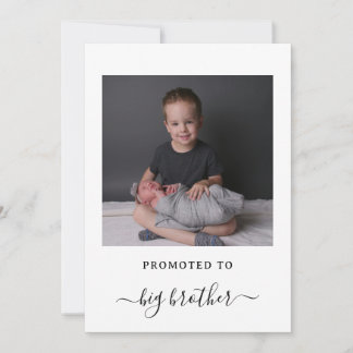 New Baby Big Brother Announcement Card with Photo Inbjudningar