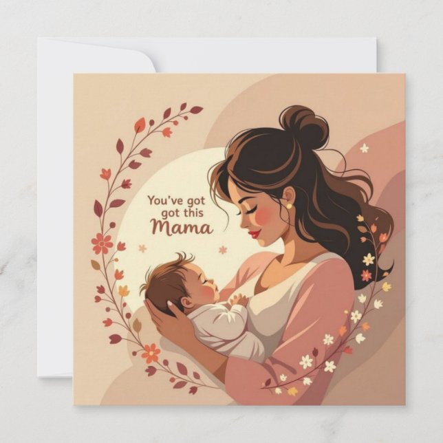 New baby card for mom warm heartfelt message  kort (Framsida)