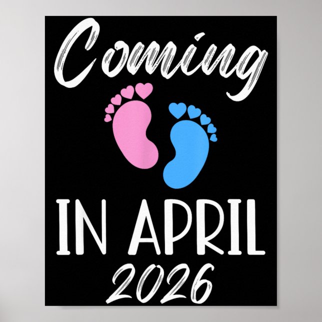 New Baby Coming In April 2026 Funny Baby Shower Bo Poster (Framsidan)