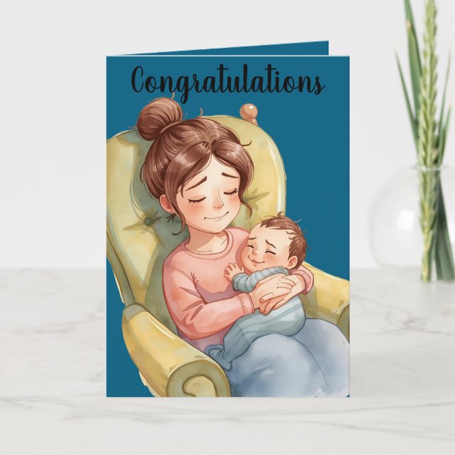 New baby greeting Folded Holiday Card Helgkort (Framsida)