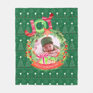 NEW Babys 1:a julafton (PHOTO Blankie) Fleecefilt
