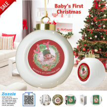 NEW Babys 1:a julpHOTO BAUBLE