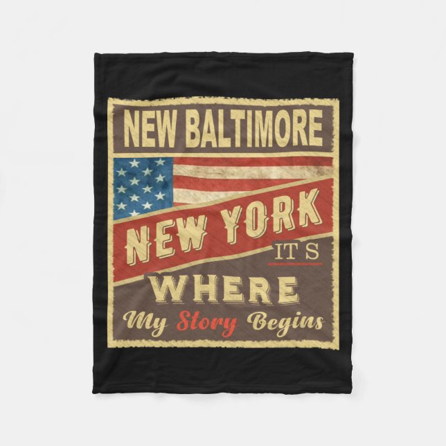 New Baltimore Ny Det är där min berättelse börjar  Fleecefilt (Framsidan)