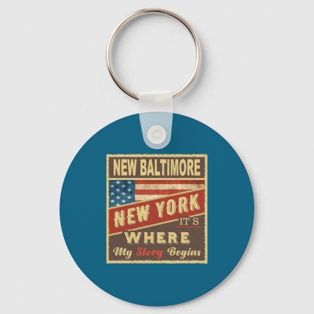 New Baltimore Ny Det är där min berättelse börjar  Nyckelring (Framsida)
