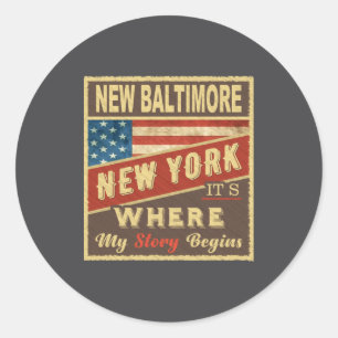 New Baltimore Ny Det är där min berättelse börjar Runt Klistermärke