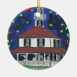 New Basin Canal Lighthouse New Orleans Julgransprydnad Keramik