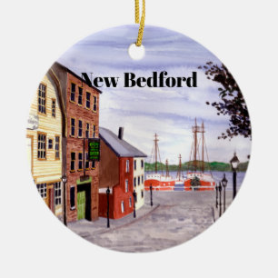 New Bedford Massachusetts New England Painting Julgransprydnad Keramik