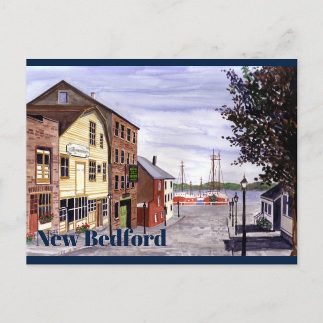 New Bedford Massachusetts New England Painting Vykort (Framsida)