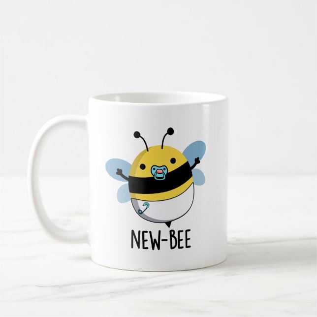 New Bee Funny Insekt Kryp Pun Kaffemugg (Vänster)