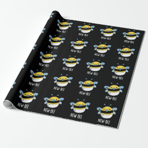 New Bee Funny Insekt Kryp Pun Mörk BG Presentpapper