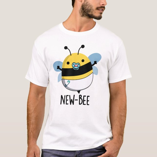 New Bee Funny Insekt Kryp Pun T Shirt (Framsida)