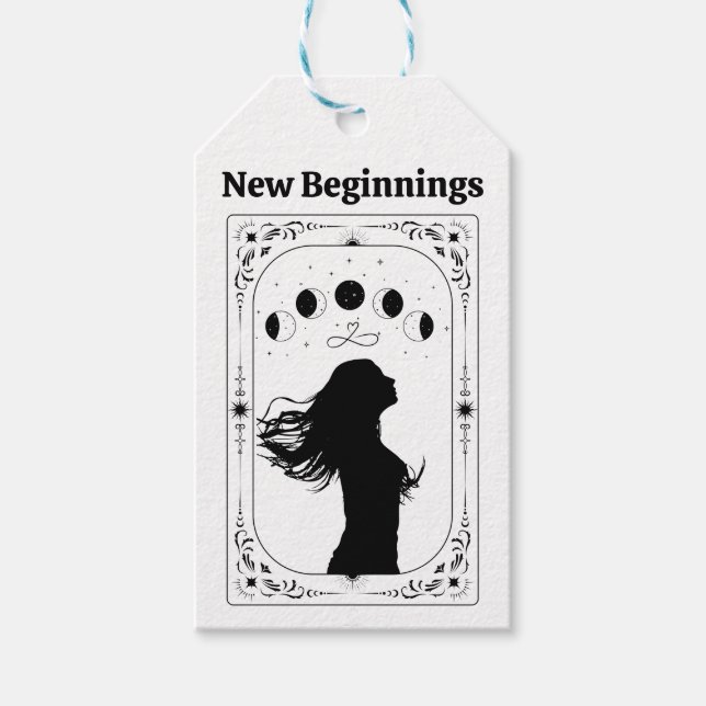New Beginnings Tarot Celestial Moon Skilsmässa Par Presentetikett (Framsidan)