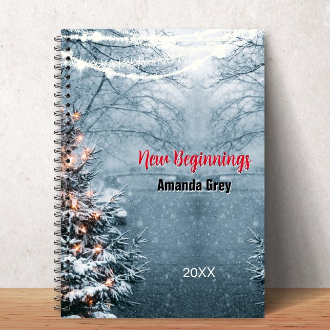 New beginnings woodland white tree custom anteckningsbok (Skapare uppladdad)