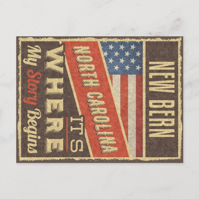 New Bern North Carolina Vykort (Framsida)