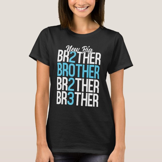 New Big Brother 2023 Blue Syskon Gravid Announ T Shirt (Framsida)