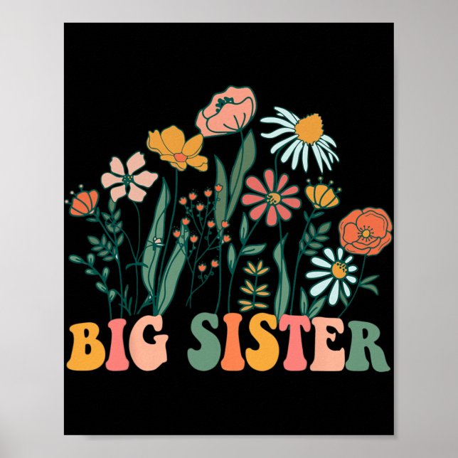 New Big Sister Wildflower First Birthday &amp; Bab Poster (Framsidan)