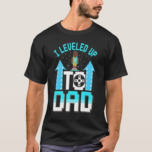New Black Father Video Gaming Dad T Shirt (Framsida)