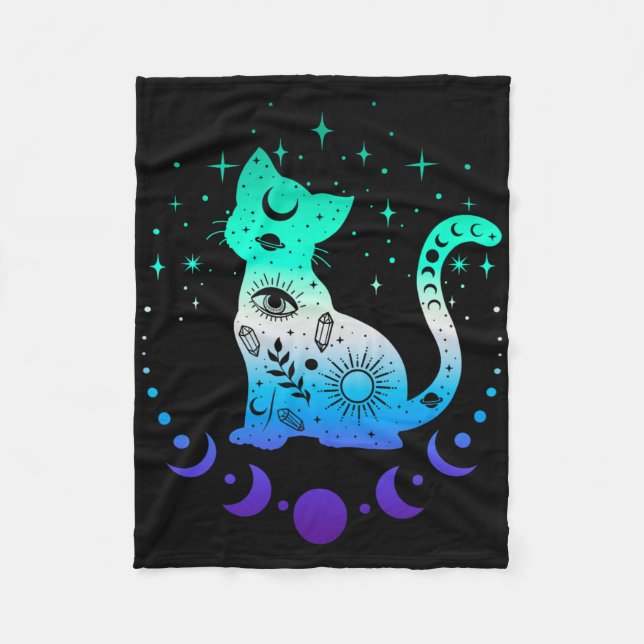 New Blue Gay Male Mlm Pride Flag, Astrology Cat  Fleecefilt (Framsidan)