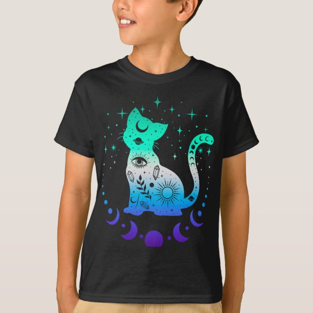 New Blue Gay Male Mlm Pride Flag, Astrology Cat  T Shirt (Framsida)