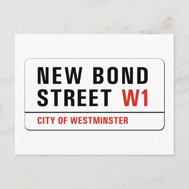 New Bond Street, London Street Sign Vykort (Framsida)