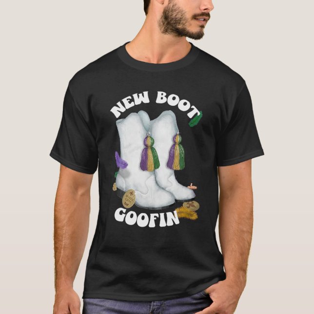 New Boot Goofin Mardi Gras Marching Boots T Shirt (Framsida)