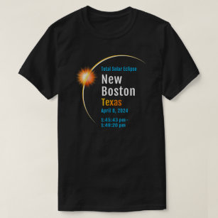New Boston Texas Tx Total Solar Eclipse 2024 1 T Shirt