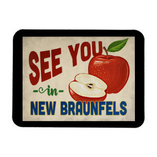 New Braunfels Texas Apple - Vintage resor Magnet