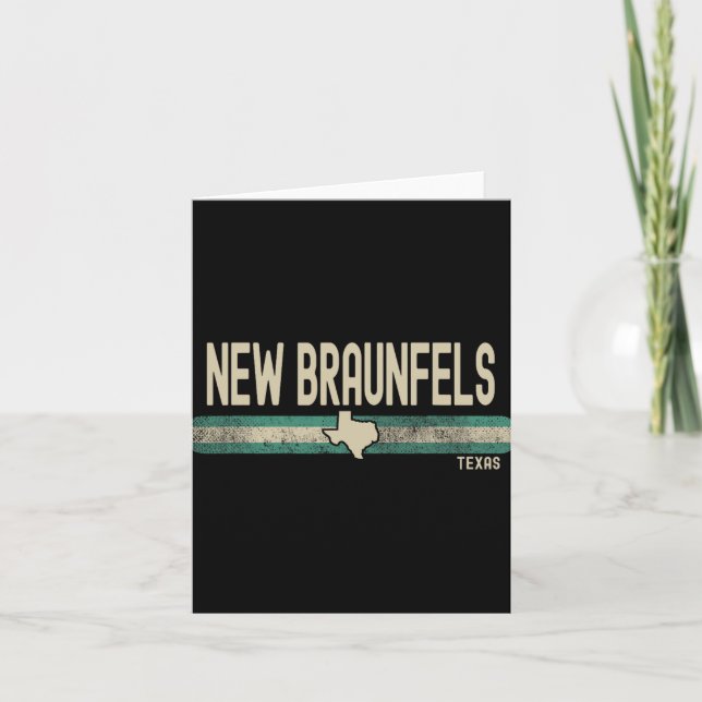 New Braunfels Tx Texas Travel &amp; 80s Style  Kort (Framsida)