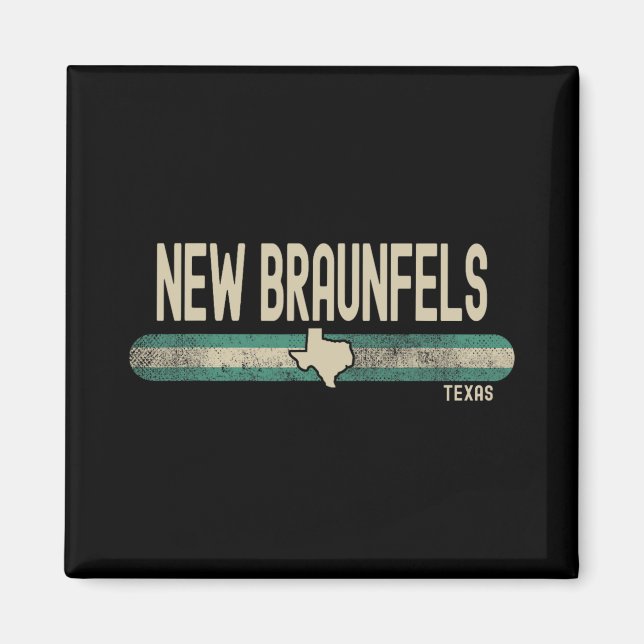 New Braunfels Tx Texas Travel &amp; 80s Style  Magnet (Framsidan)