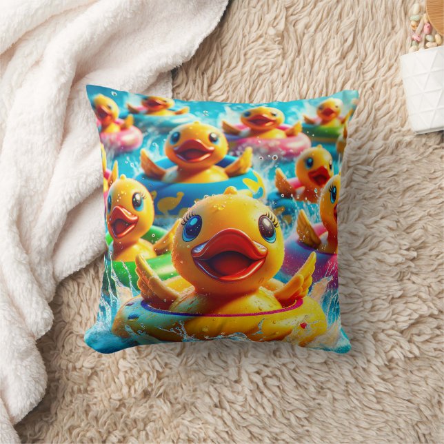 "New Braunfels Tx: Tubing Duckies on Comal" Kudde (Filt)