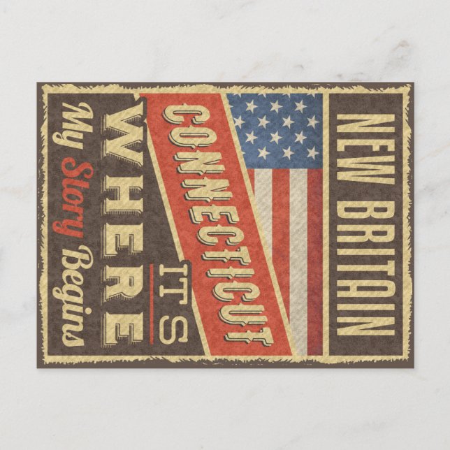 New Britain Connecticut Vykort (Framsida)