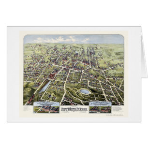 New Britain panorama- karta för CT - 1875 Hälsningskort