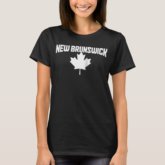 New Brunswick Canada Maple Löv Red Canadian Flagga T Shirt (Framsida)