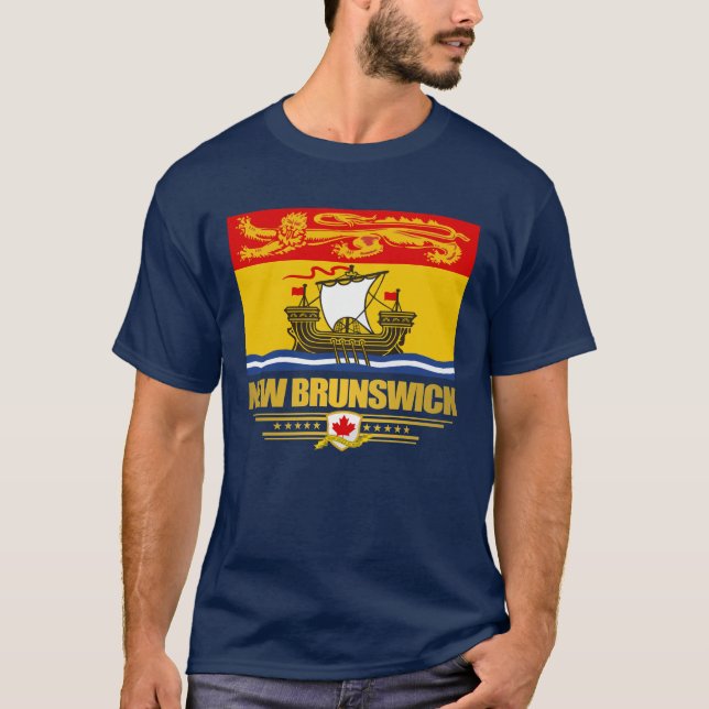 New Brunswick Flagga Apparel T Shirt (Framsida)