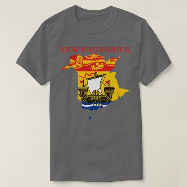 New Brunswick Flagga Karta NB Kanada  T Shirt (Design framsida)