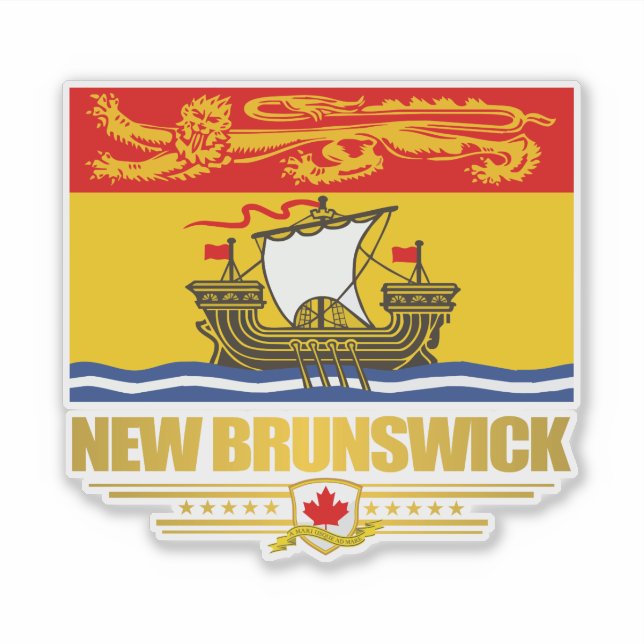 New Brunswick Flagga Klistermärken (Framsida)