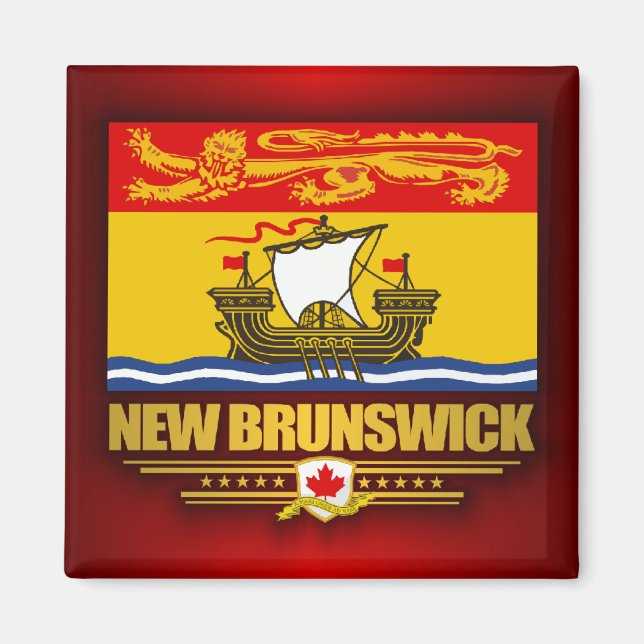 New Brunswick Flagga Magnet (Framsidan)