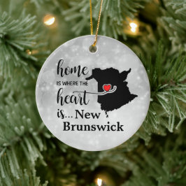 New Brunswick Home är där hjärtat finns Julgransprydnad Keramik