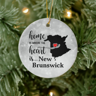 New Brunswick Home är där hjärtat finns Julgransprydnad Keramik