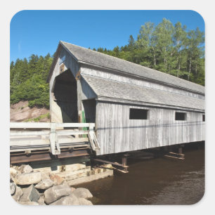 New Brunswick, Kanada. Irländska floden istäckt Fyrkantigt Klistermärke