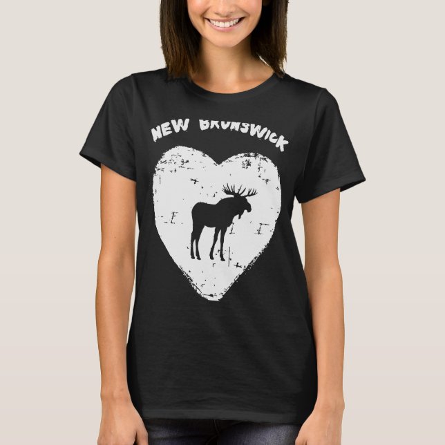 New Brunswick Moose Kärlek Moose Heart T Shirt (Framsida)