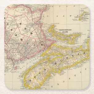 New Brunswick Nova Scotia Underlägg Papper Kvadrat