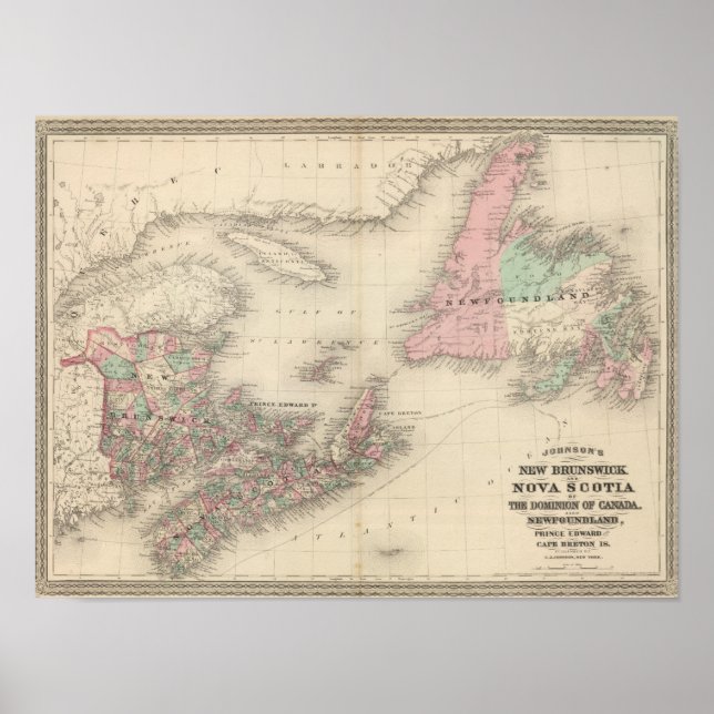 New Brunswick och Nova Scotia Poster (Framsidan)