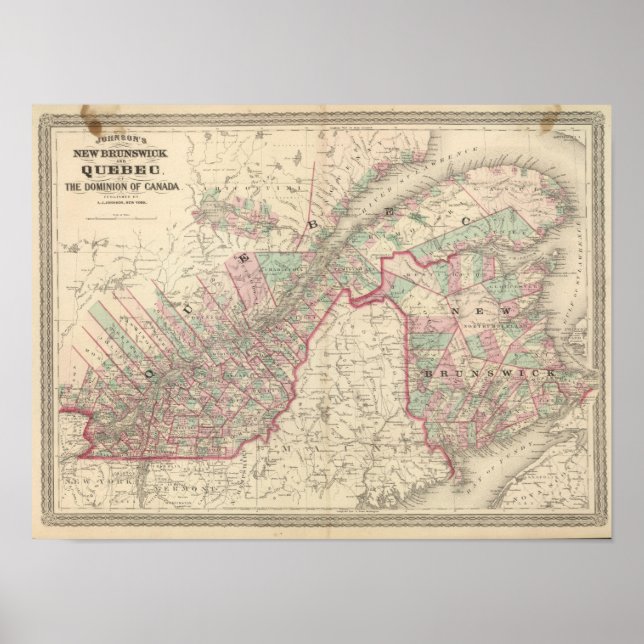 New Brunswick och Quebec Poster (Framsidan)