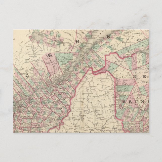 New Brunswick och Quebec Vykort (Framsida)