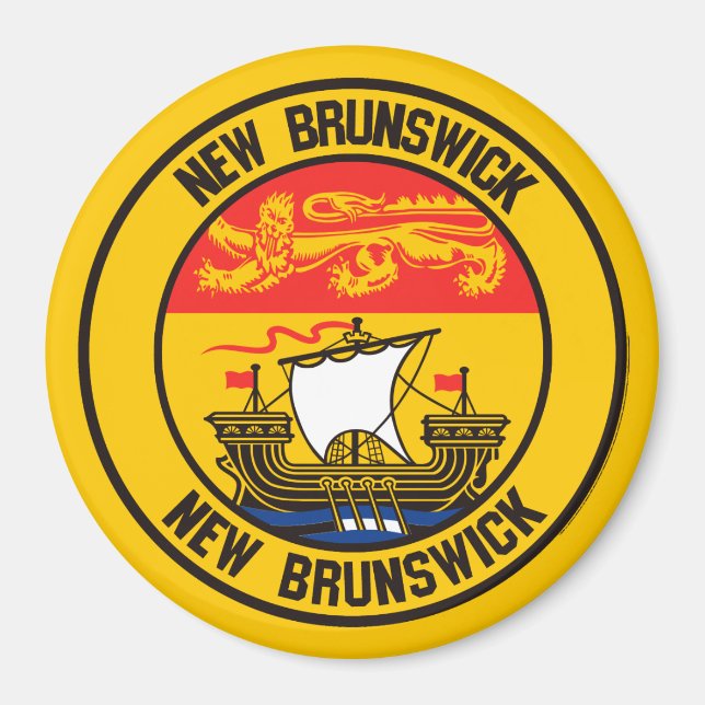 New Brunswick Round Emblem Magnet (Framsidan)
