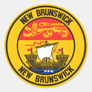 New Brunswick rundaEmblem Runt Klistermärke