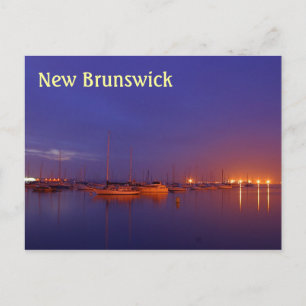 New Brunswick-segelbåtar i marina vid skidvykort Vykort