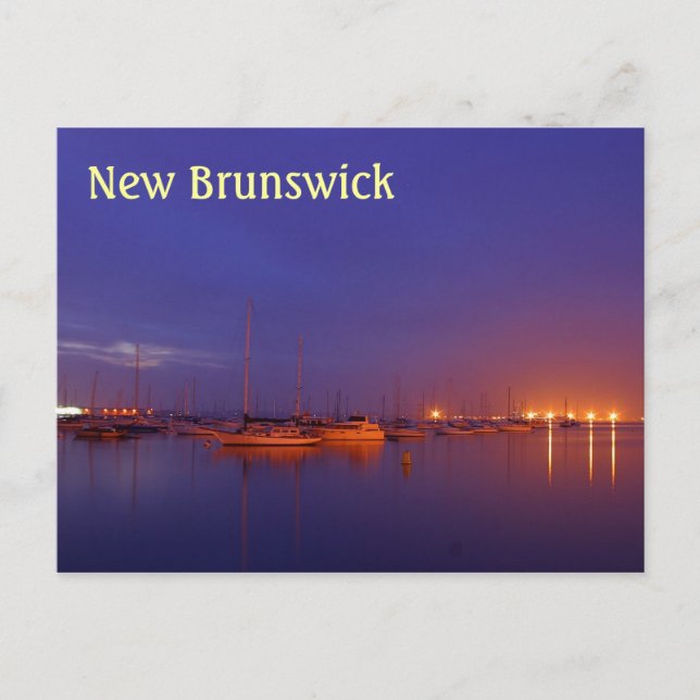 New Brunswick-segelbåtar i marina vid skidvykort Vykort (Framsida)
