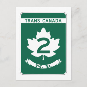 New Brunswick, Trans-Canada Highway Sign Vykort